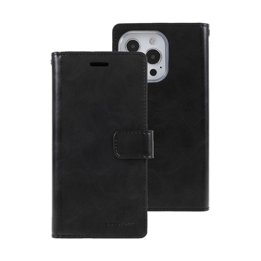 iPhone 15 Plus Compatible Case Cover Of Diary With Stylish and Functional Protection - Black